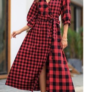 Cupshe Buffalo Plaid maxi dress